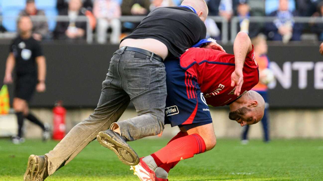 Fan attackiert Spieler in Schweden: Zum Glück weggeduckt
