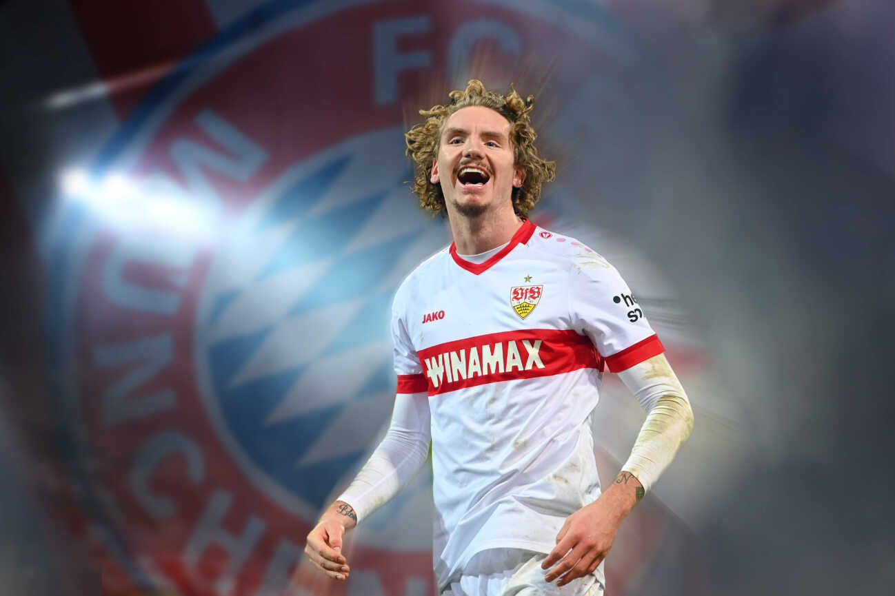 Nick WOLTEMADE will zum FC Bayern Muenchen FOTOMONTAGE: Nick WOLTEMADE will zum FC Bayern Muenchen Fussball 1. Bundesliga. *** FOTOMONTAGE Nick WOLTEMADE wants to join FC Bayern Muenchen Soccer 1 Bundesliga