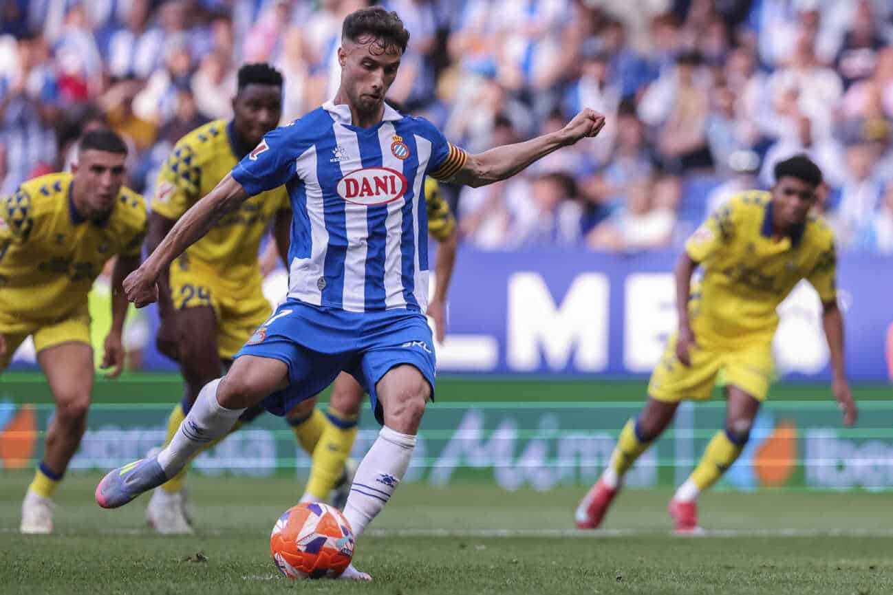May 24, 2025, Cornella, Barcelona, SPAIN: Javi Puado of RCD Espanyol in action during the Spanish league, La Liga EA Sports, football match played between RCD Espanyol and UD Las Palmas at RCDE Stadium on May 24, 2025 in Cornella, Barcelona, Spain. Cornella SPAIN - ZUMAa181 20250524_zaa_a181_225 Copyright: xJavierxBorregox
