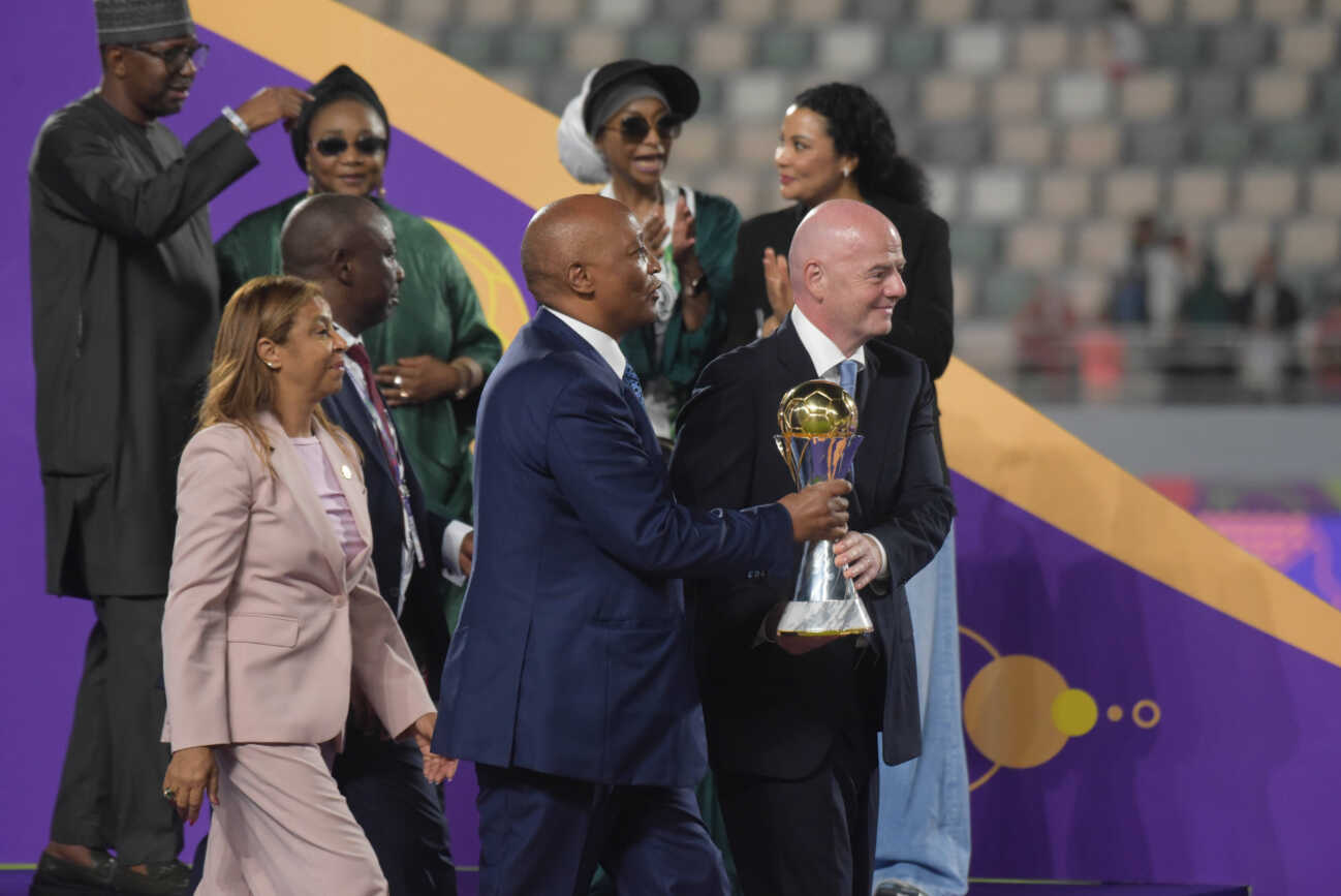 RABAT, MOROCCO - JULY 26: Caf President, Patrice Motsepe and FIfa President, Gianni Infantino during the 2025 Women s Africa Cup of Nations (WAFCON) Finals match between Morocco and Nigeria at Stade Olympique de Rabat on July 26, 2025 in Rabat, Morocco. Photo by Mansa Ayoola Copyright: xx