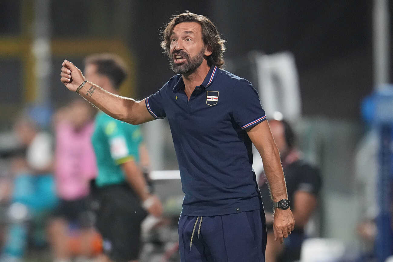 SALERNO, ITALY - AUGUST 27: Andrea Pirlo coach of UC Sampdoria during the Serie B match between US Salernitana and UC Sampdoria at Stadio Arechi on August 27, 2024 in Salerno, Italy Copyright: xFOTOAGENZIAx