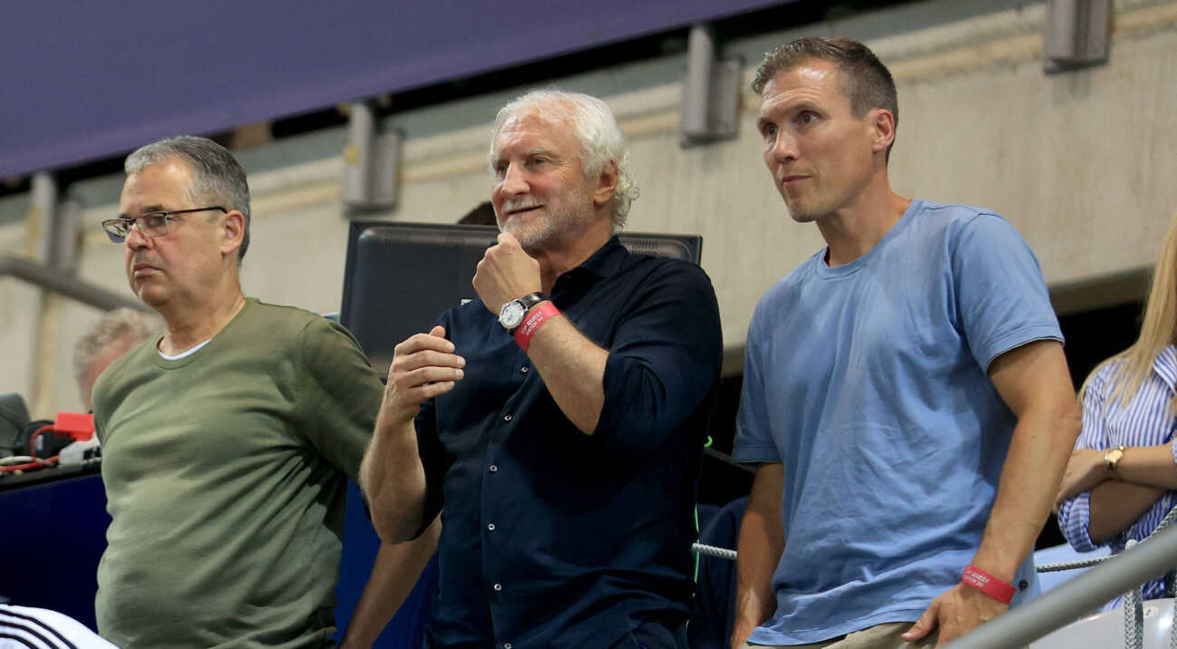 25.06.2025 Kosice(Slovakia) Germany- France semi final U21, U 21 U-21 Under-21 European men s football championship Andreas Rettig(L) DFB-Geschäftsführer Rudi Völler(C) DFB-Sportdirektor, Hannes Wolf (R) DFB-Direktor für Nachwuchs :