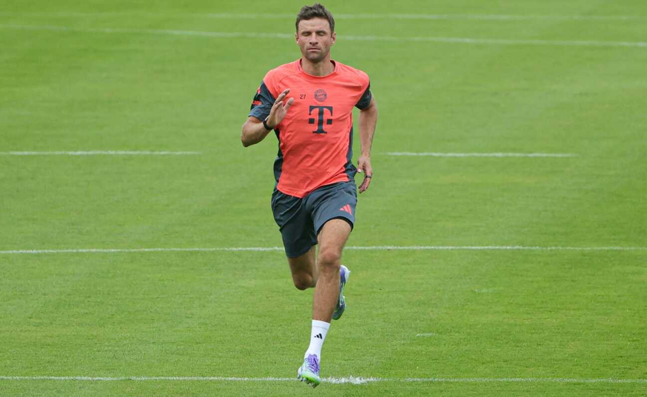 Müller mittendrin im Bayern-Training Müller mittendrin im Bayern-Training