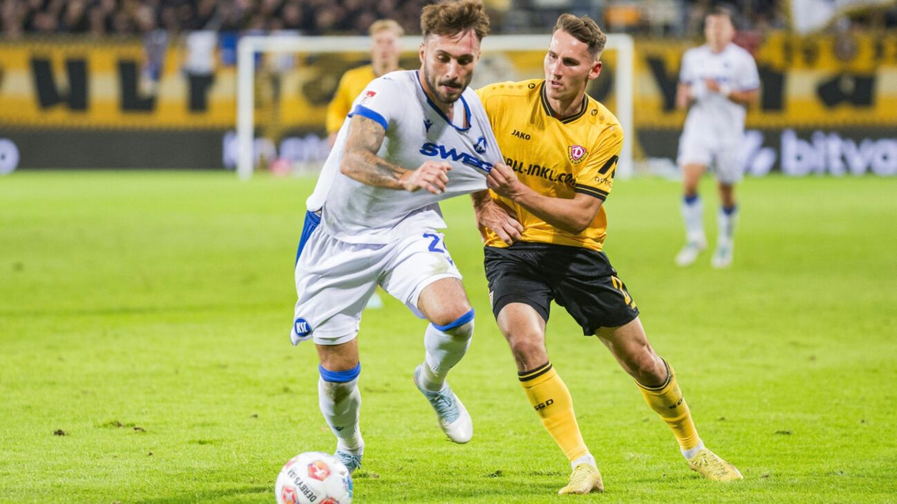 Remis in Dresden: KSC verpasst Sprung auf Relegationsplatz